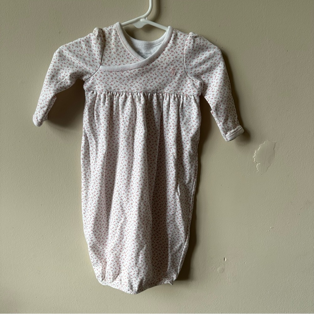 Ralph Lauren Sleeper - pink dainty flower gown - Size 3 month